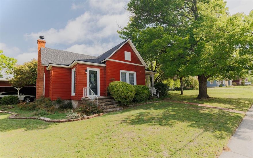 Quaint, classy, and withstanding the test of time! This Home located on W Walnut in Decatur is walking distance to the historic downtown Decatur square. Imagine mornings, drinking coffee on your front porch and watching the sun rise over the recently restored Wise County courthouse, or working on flowerbeds in your oversized backyard on a property that measures just under half an acre, in town! From the moment you enter this home, you are greeted with aged charm, and intricate character that is not found in most. Walking in the current front door, you step into a great room that measures over 35 feet wide and could function great as a den or living room. The room has a wood stove insert in the fireplace and would make a great space to sit down and discuss the history of Decatur! Opposite the front door, there is one of the guest bedrooms with attached full bathroom. This would be a great space for extended stay guests who would like their own entrance and privacy. After visiting in the great room, you make your way to the shotgun style kitchen and eat in dining area! This area is a former porch and became an add on in the homes past! Adjacent to the kitchen is another living area or TV room. Much smaller than the front living area, this space is right off the kitchen and gives a real cozy space to sit and watch a movie. Next on the list is the primary. Located in the back of the house, the primary bedroom has quite a bit of space for a house of this age, closets, and its own ensuite bathroom with shower and tub. Lastly, we have the third guest bedroom which has access from the living room or utility room, close to the washer and dryer, and has a full bathroom a few steps away! Properties like this are rare in Downtown Decatur. The large lot does have a she shed in the back yard for storage or activities, and the back and side yard are fenced for privacy. This unique property offers all the sights and sounds of Decatur and front row seats to the Christmas parade!!