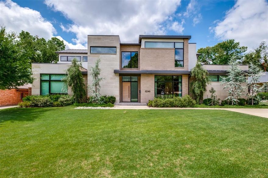 Stunning contemporary home in the private school corridor, built by Mark Hayes and designed by John Lively & Associates. Located within the Eruv, this 5-bedroom, 5.5-bath residence blends thoughtful design, high-end finishes, and a floor plan ideal for both entertaining and everyday living.

The open-concept layout centers around a chef’s kitchen equipped with Sub-Zero and Wolf appliances, three ovens, two dishwashers, two sinks, two microwaves, and a walk-in pantry. One side functions as a full butler’s prep area. The kitchen flows seamlessly into the breakfast area and spacious living room, all with views of the backyard, covered patio, and resort-style pool and spa.

The downstairs primary suite offers privacy and comfort, featuring separate his-and-her walk-in closets and a spa-like bath. Also on the main level: a private office with floor-to-ceiling built-ins, a flexible family room, a mudroom, and a well-appointed laundry room.

Upstairs includes three additional bedrooms, a game room, and a large walk-in attic that can easily convert into a sixth bedroom or flex space.

Designed for indoor-outdoor living, the backyard includes a built-in BBQ, outdoor fireplace with TV, electric patio screens, and a pergola-shaded dining area. A gated driveway leads to a garage and a sports-ready area with a basketball hoop.

This smart home includes electric blinds, abundant storage throughout, and is truly move-in ready — all in one of Dallas’s most desirable neighborhoods.