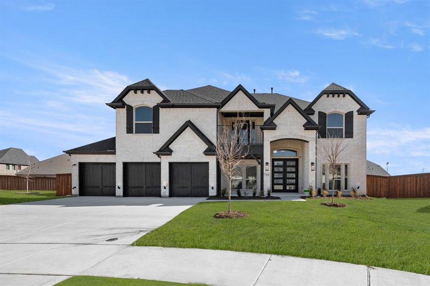 MLS# 21122368 - Built by First Texas Homes - Ready Now! ~ This stunning 5-bedroom, 4-bath home offers 4,250 sq ft of luxurious living space and a 3-car garage. Enjoy a welcoming front balcony perfect for morning coffee or relaxing with a book. The impressive family room features floor-to-ceiling windows, a 19-foot flat ceiling, and a striking linear fireplace. Entertain with ease in the open California kitchen, complete with quartz countertops, custom cabinetry, and professional-grade appliances. The primary suite includes a spa-like bath with a free-standing tub. A spacious media room with a dry bar and surround sound prewiring is ideal for movie nights. Modern finishes throughout create a perfect blend of style and comfort. Schedule your tour today!