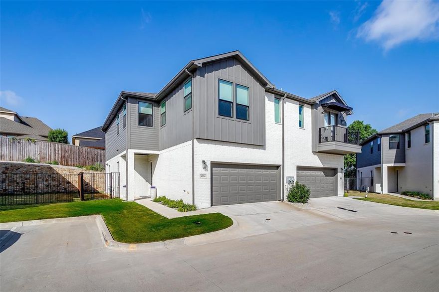 Welcome home to one of the most desirable condos in the Oakbend Condos in Fort Worth. This open-concept residence offers approximately 2,000 sq feet of well designed living space, ideal for everyday comfort and entertaining.  The dream kitchen features a center island, granite countertops, stainless steel appliances, gas cooktop, abundant cabinetry and designer lighting.  Additional highlights include wood flooring, neutral color palette, custom window treatments, mudroom and two-car garage.  An impressive staircase leads to a spacious bonus room, a primary suite with ensuite bath, two additional bedrooms, utility room and a second full bath.  Bathrooms are light and bright and there are abundant windows to allow for lots of natural lighting.  The HOA covers all water usage inside an out, sewer, trash and both front and backyard mowing.  Situated on a pristine lot with convenient access to parks, walking trails, !-20, Chisholm Trail, private schools, Waterside and Clearfork.  This exceptional property is a must-see and won't last long.  Condo can be sold fully furnished even including pots, pans, plates, etc for a great short term rental property.