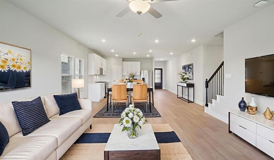 Why wait for vacation when you can live where every day feels like one? If you are looking for a home that keeps up with your life, and still feels like a retreat, you've come to the right place. And whether you work from home, crave smart design, or simply want something brand new without the wait, this home was built with you in mind. This one is more than a brand-new home, It's where your next chapter begins! Built by Meritage Homes, the Pearl floor plan was designed with intention and energy, and makes everyday living feel effortless. The flexible layout includes a bright, functional flex room that easily becomes a home office, creative studio, or quiet retreat when you need it most. Offering 4 bedrooms, 2.5 bathrooms, and 2720 square feet of functional floor space. Step inside and you’ll feel it immediately. Clean white cabinetry, bold veined quartz countertops, and warm tan EVP flooring set the tone, while soft dark beige tweed carpet adds comfort where it counts. Polished, but inviting. Elevated without ever feeling overdone. The Windmore community in Princeton is just minutes from Lavon Lake and the charm of Historic Downtown McKinney. Outside, life stays active and social with amenities like pickleball courts, a fitness center, pool, playground, and scenic hiking trails — everything you need to move, relax, and recharge. Move-in ready and backed by Meritage’s Closing-Ready Guarantee, this offers the excitement of new construction without the long wait. Built with smart, energy-efficient features, enjoy saving on utilities while enjoying real comfort, better air quality, and peace of mind. Every. Single. Day. This is where memories are made, holidays are celebrated, laughter fills the rooms, and life is fully lived. And bonus! Close proximity to the amenities! It's time to start making memories.
