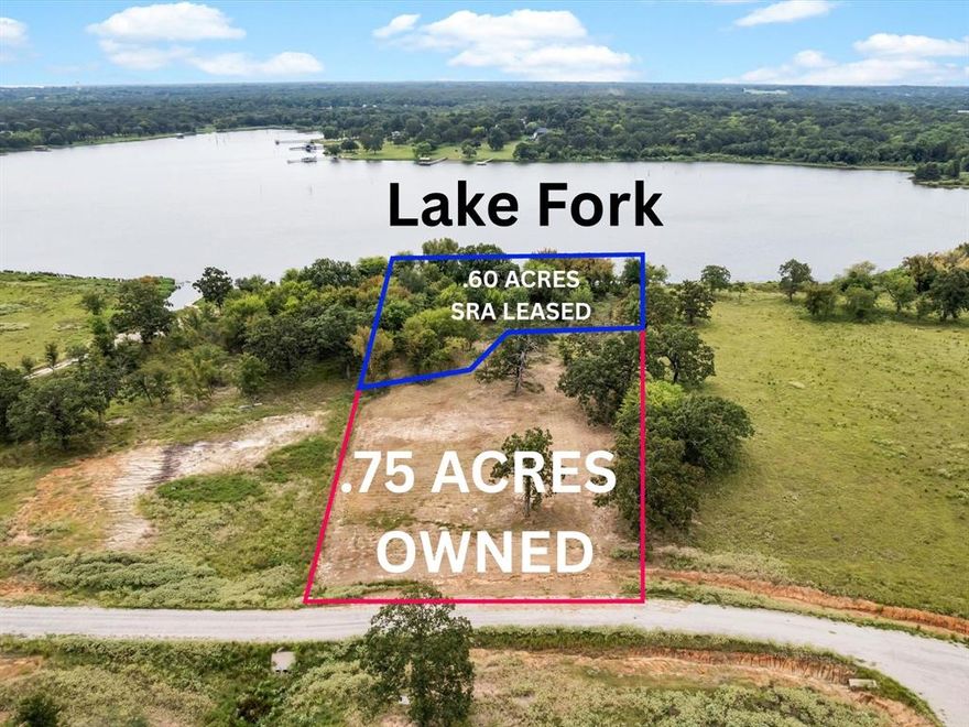Positioned along the pristine shoreline of Lake Fork, this exceptional lot in The Retreat at Angler’s Point is ready to build your custom lakefront dream home. Located on Lot 12 Anglers Point, this spacious 1.35 Acre Lot offers the ideal setting to build your custom lakefront home or weekend retreat. With the potential to add your own private dock or boat ramp, this property lets you fully embrace lake living. The subdivision is ready for construction, complete with electricity, water at the road, and a well-maintained HOA that protects the neighborhood’s appeal, integrity, and long-term value. Lake Fork is world-renowned for its trophy largemouth bass fishing, drawing anglers from around the globe. Your premier lake lot is comprised of .75-acre homesite, plus an additional .60-acre leaseback from the Sabine River Authority, great for low taxes and maximum enjoyment. Whether you're an avid fisherman, nature enthusiast, or simply searching for a serene escape to enjoy beautiful sunsets from your back patio or boat dock, this property provides unmatched access to one of Texas’s most iconic lakes. Don’t miss your opportunity to own a premier piece of Lake Fork.