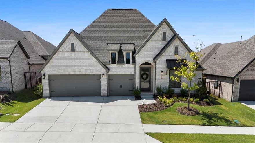 Welcome to 826 Stoney Bridge Way – an architectural showstopper that blends luxury, comfort, and functionality all in one perfect package. With 4 spacious bedrooms, 3.5 bathrooms, a versatile bonus room, and ALL on one level, this home offers the ease of single-story living with thoughtful upgrades at every turn. Completed at the end of 2024, this Perry Home reflects the renowned craftsmanship, timeless design, and commitment to quality that Perry Homes is celebrated for. Every detail has been carefully curated to deliver both beauty and convenience. Step inside and be swept away by the open-concept design featuring an oversized island kitchen that flows seamlessly into the living and dining areas – an entertainer’s dream! Just off the main living space, you’ll find a versatile bonus room perfect for a home office, media room, playroom, or anything your lifestyle demands. The primary retreat is nothing short of breathtaking – with dual vanities, a deep soaking tub, an oversized walk-in shower, and double closets designed to impress. This home also features an incredible in-law suite, offering comfort and privacy for guests or multigenerational living.
To top it off, the home includes a 3-car garage with plenty of room for vehicles, storage, and hobbies, along with an oversized covered patio ideal for morning coffee or weekend BBQs. Its prime location within walking distance to the pool and clubhouse enhances the lifestyle even more. The owners have already added thoughtful upgrades, including custom curtains and bamboo blinds, mounted TV wiring with in-wall concealment, upgraded garage amps for a deep freezer, and additional outlets in the kitchen island—making this home as functional as it is stunning. Come fall in love with 826 Stoney Bridge Way – your forever home awaits!