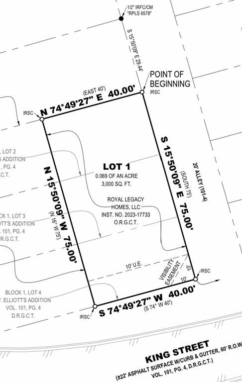 607 EAST KING ADDITION - Land