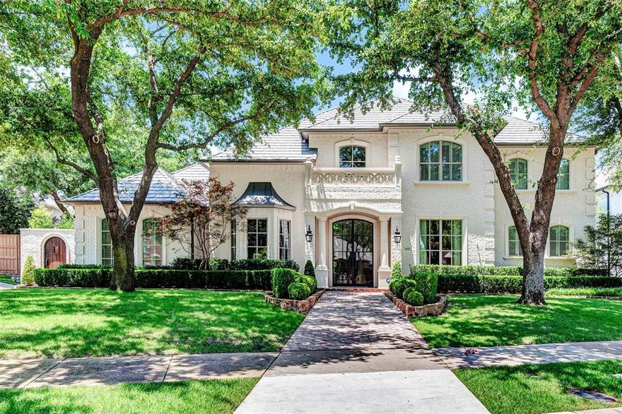 This luxurious masterpiece has been professionally redesigned with custom upgrades to reflect sophistication and elegance in its impeccable attention to detail in every room. Every inch of the home was reconfigured to maximize space, resulting in a home that is awe-inspiring. Distinctive features abound: French Limestone floors, water leak detection system, temperature controlled 600+ bottle wine room, a cozy home office with built-in desk under the front stairs, walk-in pantry with built-in coffee station, wet bar with hidden closet, 2 wifi networks (one specifically for zoom calls), hidden storage and more. Each guest bedroom has a large private bath with custom tiles and oversized walk-in closet. The Media room has a dry bar and configured to be a 6th bedroom. Primary bedroom has pool access and a room-sized walk-in closet with built-in cabinets and shoe wall. Spend sunny days in the pool with covered outdoor stone living center and built-in grill.