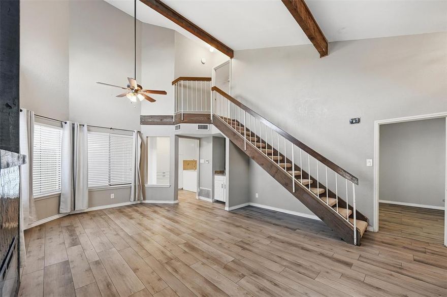 Discover comfort and convenience in this beautifully updated 2 bed 2 bath condo in a PRIME LOCATION. The open living room welcomes you with great natural light and a sleek new electric fireplace, while the stylish kitchen makes cooking and entertaining easy. You’ll love the modern feel created by luxury vinyl plank flooring and updated interior paint throughout. Both bedrooms feature private baths and generous closets, offering plenty of personal space. Step outside to enjoy the upstairs balcony, relax by the community pool, or take a stroll to the nearby park. Assigned parking, a tankless water heater, and included refrigerator, washer, and dryer add everyday practicality. Move-in ready and ideally located! Come experience it in person!