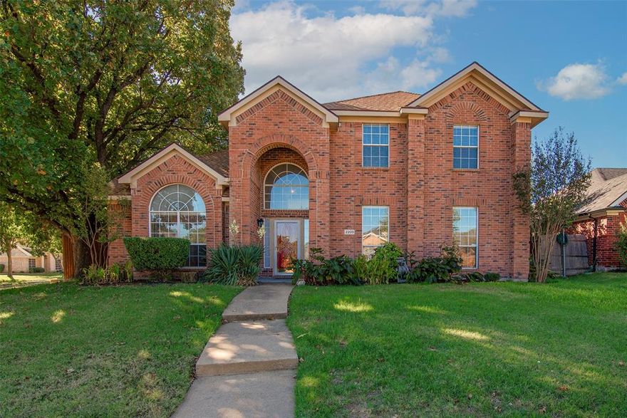 North facing beautiful family home with vaulted ceilings and plentiful natural light. Enjoy one of the largest corner lots in the neighborhood with an electric supplied work shed and strong privacy fence. As you walk in the home, you'll notice the new luxury vinyl plank floors throughout the main level and an open floor plan that you can utilize how you desire. Your family can spread out with ease in your large open kitchen with quartz countertops or relax by the fire in the living room. Upstairs, you'll enjoy your flex room that can be a game room, gym or anything your family needs. New roof 2021. Downstairs HVAC 2023. Water Heater 2019. The location in Central Plano provides easy access to shopping, dining, working and entertainment, while sending your kids to the renowned Bethany Elementary. Don't miss out on this opportunity. Ask about secret hidden closet!