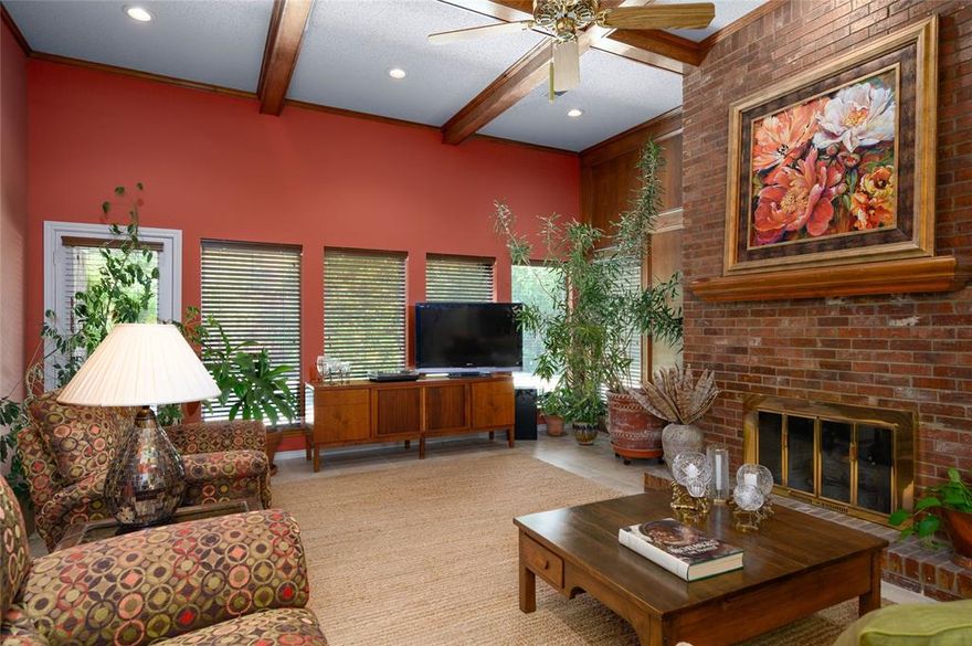 Location, Location, Location!! Minutes from Historic Downtown, Trader Joe's, Cinemark, Costco, Hobby Lobby, and all sorts of fun shopping and amazing restaurants while being tucked away in a quiet cul-de-sac and surrounded by mature trees! This beautifully maintained one-owner home offers comfort, space, and timeless charm. Featuring three spacious bedrooms, two full bathrooms, and a convenient half bath, this home is designed for both everyday living and effortless entertaining. Inside, you'll find two inviting living areas and two dining spaces, perfect for hosting family gatherings or enjoying quiet evenings at home. A dual gas fireplace adds warmth and ambiance, seamlessly connecting both living rooms and creating a cozy focal point.
The kitchen flows naturally into the living and dining areas, offering functionality and space, while large windows bring in plenty of natural light. Step outside to your own backyard retreat—complete with a sparkling pool, vibrant landscaping, and plenty of room to relax or entertain.
From the mature trees that frame the property to the loving care it has received from its original owner, this home is truly a rare find. With easy access to Bonnie Wenk Park this is an opportunity you do not want to miss!