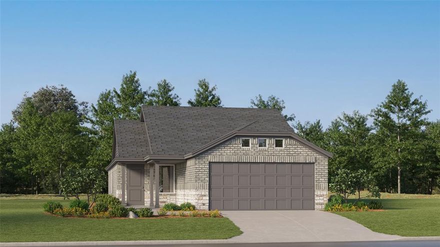 This single-level home showcases a spacious open floorplan shared between the kitchen, dining area and family room for easy entertaining during gatherings. An owner’s suite enjoys a private location in a rear corner of the home, complemented by an en-suite bathroom and walk-in closet. There are two secondary bedrooms along the side of the home, which are ideal for household members and hosting overnight guests.