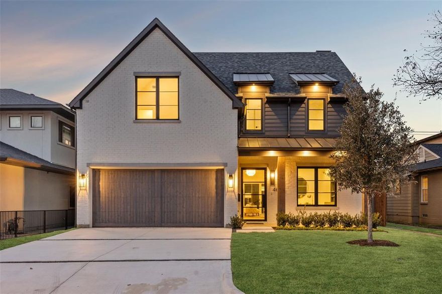 A Briarwood NEW CONSTRUCTION showplace. Custom built in collaboration with award-winning Evensen Design Firm. Quality of construction, and thoughtful design are evident upon entering. The chic floor plan offers beautiful open concept spaces for living, dining, and creating. Double sliding doors open to outdoor living. Pre wired for media and phantom screens. It’s an entertainer's paradise. Private, 1st floor Primary Wing overlooks the landscaped turfed lawn and pool and includes 10’ ceilings, Carrara spa bath, ambient vanity under mount lighting. Upstairs features 3 bedrooms, 3.1 baths, walk in closets, spacious game room, and separate flex room for yoga or 2nd home office. The dream kitchen has generous GE Monogram Appliance Package, quartzite counters and large island. Matching white oak stained backsplash and cabinets make a beautiful design statement. It’s all in the details. Incredible location, close to Dallas' best restaurants, shopping and parks.