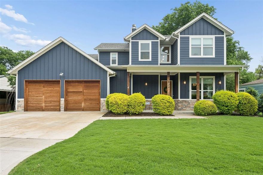 Stunning Modern Farmhouse in sought after Crestwood neighborhood. Built to impress in 2019, this home is truly an entertainer's dream! Picture yourself walking straight from the covered front porch to the open kitchen and living into the screened in patio that opens to the private backyard with a stunning pool. Along the way you'll find oak hardwood flooring, designer lighting, soaring ceilings, and a chef's grade Viking range. Suitable for however you live, there are four bedrooms including two primary suites and a dedicated office space. Downstairs, the primary features a large closet, dual sinks, standing shower, soaking tub, and electric shades that ensure you start the day with sunshine sparkling off the clear pool. The upstairs primary has also functioned perfectly as playroom or media room! In addition to all the comfort that comes with a newer home, owners have added a whole home Generac generator, Chargepoint system for electric cars, and epoxied flooring in garage. Located steps away from the Trinity Trail and minutes from downtown and cultural district, this home stands apart. There's not another one like it!