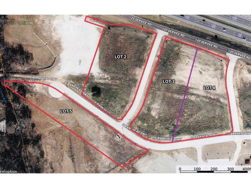 PRIME COMMERCIAL DEVELOPMENT located on the south side of I-20 just west of Bankhead Hwy.  Perfect site for restaurants, retail or your business.  TXDOT entrances installed along with water, sewer and natural gas.   This location is a hotspot for commercial development because the Trinity Christian Athletic Facility directly behind the site.