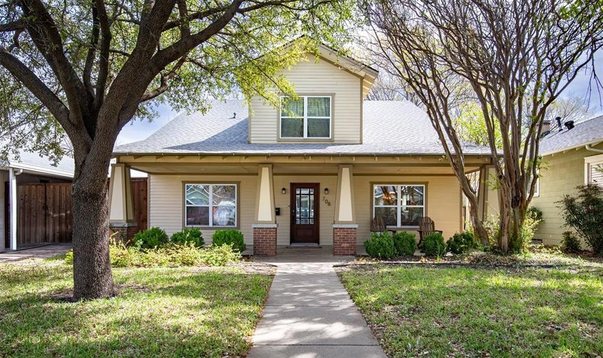 In the vibrant heart of North Oak Cliff, this storybook Craftsman offers a rare blend of character, comfort, and smart design. A warm and inviting living space - anchored by a modern electric fireplace - transitions effortlessly into a dining area and a kitchen designed for both everyday living and lively gatherings. Generous prep space and a tucked-away breakfast nook make it just as suited for quiet mornings as it is for entertaining. Privately positioned on the main level, the primary suite delivers a true escape. The en-suite bath is thoughtfully designed with upscale finishes, offering a soaking tub, a separate feature-rich shower, dual vanities, and refined tile and marble accents. Built with efficiency in mind, features like Structural Insulated Panels (SIPs), extra-thick insulated walls, and low-E windows create a peaceful, energy-conscious living environment and year-round. Upstairs expands the home’s versatility with a second living area perfect for relaxing, working, or play. Two additional bedrooms share a well designed Jack-and-Jill bath, complete with separate vanities and a centrally located shower-tub setup that keeps routines running smoothly. Step outside to enjoy the screened porch and creatively designed backyard featuring low-maintenance turf and a private putting green - an ideal space to relax or entertain without the upkeep. A detached two-car garage with alley access adds to the home’s everyday ease. Top-rated Rosemont School is just around the corner, a pleasant 2 minute walk. Also walkable is the Kessler Theatre, Stevens Park Golf Course, Wayward Coffee, Nova, and plenty of other neighborhood favorites. 708 N Windomere offers a lifestyle as dynamic and distinctive as the home itself.