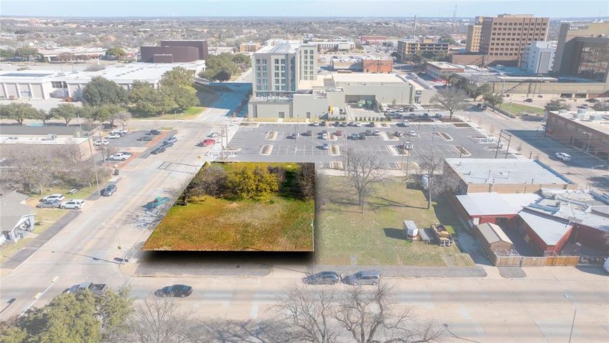 SELLING 2 smaller parcels together to offer a rare corner lot for future development. Parking is at a premium downtown as Abilene continues to grow and develop the vibrant downtown atmosphere. This corner lot is directly WEST of the new downtown hotel. Central Business Zoning will allow for a number of uses. Curb cuts and approaches are already in place on the North and West sides of the 1245 N 6th parcel.  Drive by and check it out.