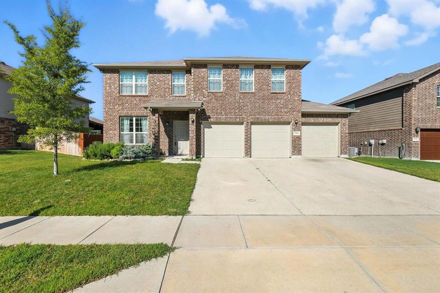 Brand new roof on this beautiful 5 bed, 3.5 bath home with bonus room, second living area and 3 car garage! This home is ideal for the large family with ample space to spread out or entertain. Located within Eagle Mountain Saginaw ISD, this 2017 build has 9 foot ceilings downstairs, as well as hard wood floors, granite countertops throughout, and ceiling fans in every room. Separate air conditioners on each level with nest thermostat to keep everyone comfortable, curtains and blinds also to stay with the home. First floor master suite with large bay windows, attached bathroom with separate shower and soaker tub, dual vanities and walk in closet. Upstairs has an oversized living room and bonus room to accommodate every needs, great for kids play room, office or theatre. Front of the home has a 3 car garage and driveway to store all the toys big and small!