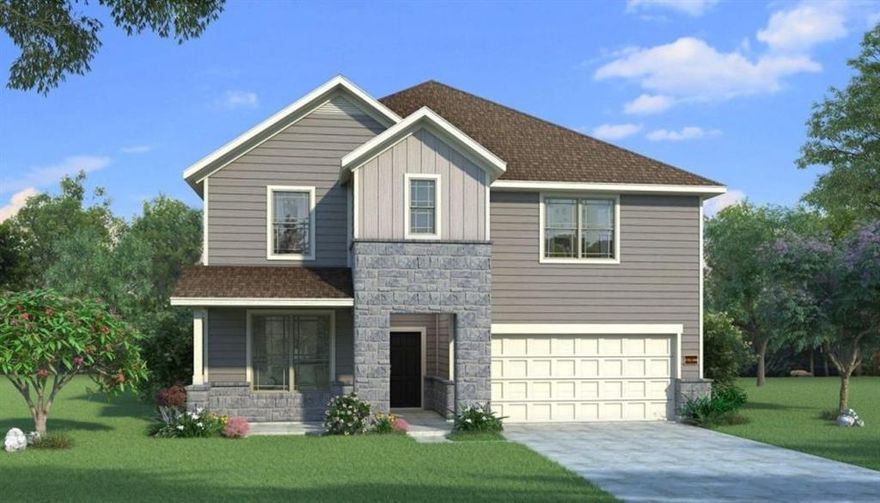 MLS# 21264271 - Built by HistoryMaker Homes - Aug 2026 completion! ~ Welcome to this stunning two-story, four-bedroom, four-bath home that perfectly blends modern elegance with comfort! From the moment you step onto the inviting front porch and through the upgraded front door, you’ll be captivated by the open floor plan, soaring vaulted ceilings, and welcoming ambiance. The kitchen is a true showpiece, featuring upgraded cabinetry, quartz countertops, a stylish backsplash, combining beauty and functionality. Upstairs, enjoy endless entertainment in the private media room, perfect for movie nights or game days. Unwind outdoors on the covered back patio, ideal for relaxing or entertaining. This home offers the perfect blend of luxury and livability.