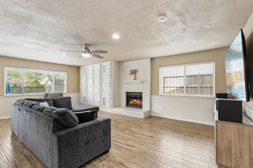 Located in Euless Texas in Tarrant County & zoned to Grapevine Colleyville ISD, this 4 bedroom home offers a functional layout with approximately two story living near State Highway 183 & the Mid Cities corridor. The location provides convenient commuter access toward DFW International Airport, while remaining close to Glade Parks, Baylor Scott & White Medical Center, Lake Grapevine & Bear Creek Golf Club. 

Buyers exploring homes in Euless Texas may appreciate the balance of central location with access to shopping, dining & recreation throughout the Mid Cities. 

If you are searching for 4 bedroom homes in Euless Texas within Grapevine Colleyville ISD, the floor plan offers connected kitchen, dining & living spaces with additional areas for work, hosting or daily routines. The main living area features a wood burning fireplace & large windows that bring in natural light. 

The kitchen is equipped with an electric cooktop, electric oven, vented exhaust, microwave, dishwasher & disposal, supporting everyday functionality. 

Buyers comparing homes near State Highway 183 in Euless Texas may also value system & finish updates including Low-E vinyl windows, wood look porcelain tile across the downstairs living areas & Ecobee smart thermostats. 

Outdoor living includes a private fiberglass pool with saltwater system, variable speed pump, slide & robot cleaner, along with a turf yard, fenced dog run, 6-zone sprinkler system & Oklahoma flagstone walkway. 

Additional improvements include a 200 amp electrical panel upgrade, exterior service disconnect & meter base replacement. 

Storage & parking include a 2 car attached garage with floored storage above & an upgraded folding ladder. 

This property offers a strong combination of updated systems, functional layout & positioning within the Euless Texas market near DFW Airport & the Mid Cities corridor.