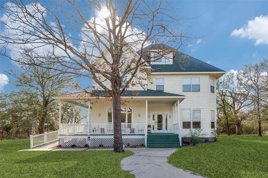 Nestled on a beautifully wooded lot just under two acres in Scurry, Texas, this well-cared-for Craftsman-style home offers timeless character, generous space, and a peaceful natural setting. Expansive wraparound porches overlook mature trees, creating the perfect place to relax or gather with family and friends.

With over 5,200 square feet of living space, this thoughtfully designed home is ideal for multigenerational living or a growing family. Featuring 7 bedrooms and eight 8.5 bathrooms, there is plenty of room to spread out while still enjoying inviting shared spaces.

The first floor centers around a large, light-filled open living area that flows seamlessly into the kitchen, making it perfect for everyday living and entertaining. The chef’s kitchen stands out with a large island, abundant counter space, and two dishwashers for added convenience.

Also on the main level is a spacious primary suite with a private en-suite bath, along with a wheelchair-accessible guest bedroom offering flexibility for visitors or extended family. An office with a view sits just off the entry, ideal for working from home.

Upstairs, five generously sized bedrooms each include their own private bathroom, offering comfort and privacy for all. A third-floor game room with its own bathroom provides flexible space for entertaining, hobbies, or relaxation.

This home offers exceptional value at this price point and truly must be seen to be appreciated.