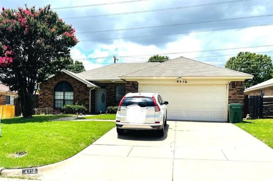 Welcome to 4716 Audubon Dr in Arlington, a beautiful home located in an established neighborhood with convenient access to major highways, shopping, dining, and schools. This spacious property features an open-concept layout designed for comfortable everyday living and entertaining. Inside, you’ll find updated laminate flooring, fresh interior and exterior paint, and a remodeled kitchen complete with granite countertops, stainless steel appliances, a deep undermount sink, and ample cabinetry. The living area offers vaulted ceilings and a cozy fireplace that creates a warm, inviting atmosphere. The flexible floorplan includes generously sized bedrooms and updated bathrooms with modern finishes throughout. Step outside to enjoy a spacious backyard featuring two covered patios and no rear neighbors, providing added privacy and room to relax or entertain. This move-in ready home combines style, comfort, and functionality in a desirable Arlington location.

****Roof, AC & Heater replaced in 2019****