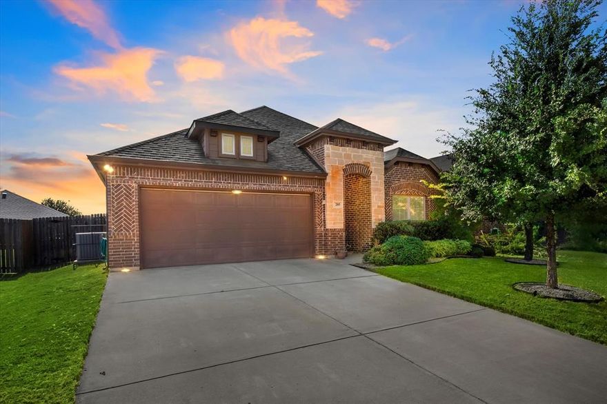 Welcome to this beautifully maintained home in the highly desirable Settlers Glen community in Waxahachie, where comfort and functionality come together with a warm, inviting feel. Step inside to an open-concept layout filled with natural light and anchored by a cozy fireplace—perfect for relaxing evenings or hosting guests. The kitchen stands out with modern appliances, abundant cabinetry, and generous counter space designed for both everyday living and entertaining. The private primary suite offers a spacious retreat with a well-appointed en-suite bath, while the additional bedrooms provide flexibility for guests, family, or a home office. Enjoy outdoor living with a covered patio overlooking a well-kept backyard—ideal for morning coffee or evening gatherings. The front-facing garage adds convenience and curb appeal. Refrigerator, washer, and dryer are included. Move-in ready and available for immediate showings. Schedule your private tour today.