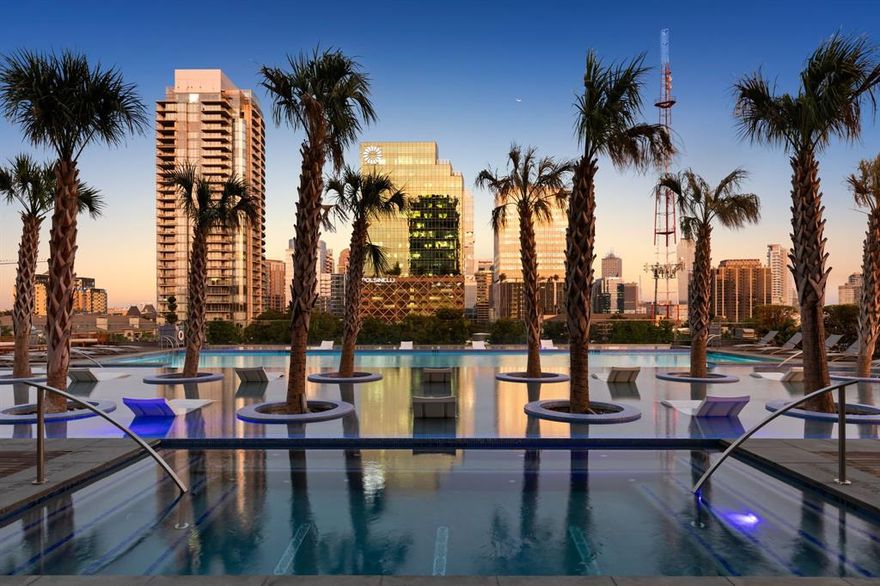 This exceptional 4-bedroom, 4.5-bathroom condo, situated on the 19th floor of the Blue Ciel Hi-rise, boasts an expansive layout with wrap-around balconies, 2 gas fireplaces, and floor-to-ceiling windows showcasing breathtaking views of the Dallas skyline. This unique unit offers upgraded amenities such as a temperature-controlled wine cellar, top-of-the-line Miele appliances, quartz countertops, custom California closets, European white oak wood floors, Custom Porcelana cabinets, built-in speakers, rain showers, Toto toilets, and more. Additionally, the unit includes four private garages spread across two locations and a temperature-controlled storage unit.