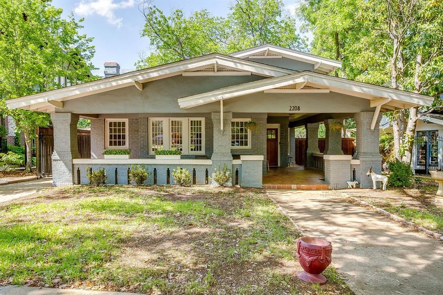 In one of central Fort Worth's most beloved neighborhoods, 2208 Mistletoe Avenue offers the rare combination of 1917 Craftsman charm and fully modern bones. A welcoming front porch sets the tone before you even step inside, where a stunning Bachelder fireplace anchors the living space:  a irreplaceable original detail that no new build can replicate.

Taken to the studs in 2017, the home was rebuilt from the ground up: new foundation work, plumbing, sewer lines, electrical, foam insulation, tankless water heater, and windows. Recent renovations added smart storage, built-ins, and a flexible 4th bedroom upstairs. Out back, an approximately 250 sq ft accessory unit with a half bath works beautifully as a home office or guest suite.

Zoned for Lily B. Clayton Elementary and the Paschal Pyramid, five minutes from downtown, and just a mile from the Shops at Magnolia, you can't beat the location! Ask about the historic tax freeze in place and eligible each year through the end of 2028!