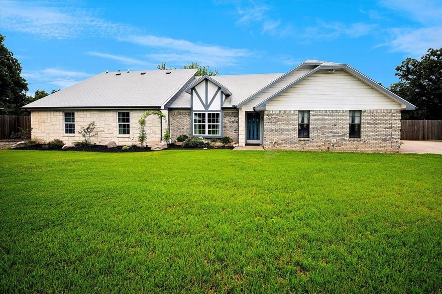 COUNTRY Living near city! You will find on a cul-de-sac street this  lovely unique home offering  open floor plan, split bedrooms, three down two  up. One downstairs used as office could be a nursery. Features include a beautiful  pool waterfall, workshop offering 120  electric and water, bonus room  not in square footage being used as craft room  also includes  electric and water.  All this setting on over a half acre!  Behind electric gate you will find RV parking, hookup.  The cook will enjoy updated step saving island kitchen. Plenty of room for gatherings whether in fireplace adorn living room, or under choice of two covered patios. Solar with 2 back up batteries.   Buyer and buyer agent to verify all information including property tax, schools and measurements.