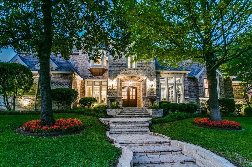 Welcome Home to the beautifully appointed turn-key home in the Exclusive Guard-Gated Community of Monticello Estates.  Nestled on a quiet tree-lined street, the gorgeous limestone steps draw you in to find bright open-concept living spaces with two story windows overlooking the stunning backyard! The updated kitchen seamlessly opens to the beautiful family room with views of the oversized meticulously laid out private backyard with turf grass that allows endless space for play plus a pool and spa! New freshly painted custom home office, designer wallpaper, fresh paint pallet, tastefully selected lighting, new quartzite counters and more details at every turn. The 1st floor primary is warm and inviting while on the opposite end of the house you’ll find an additional bedroom suite and laundry room. Upstairs you’ll find an oversized game room, gym, 3 unique bedrooms all with En Suites. DO NOT MISS this OPPORTUNITY to live in one of the MOST DESIRABLE NEIGHBORHOODS in all of SOUTHLAKE!!