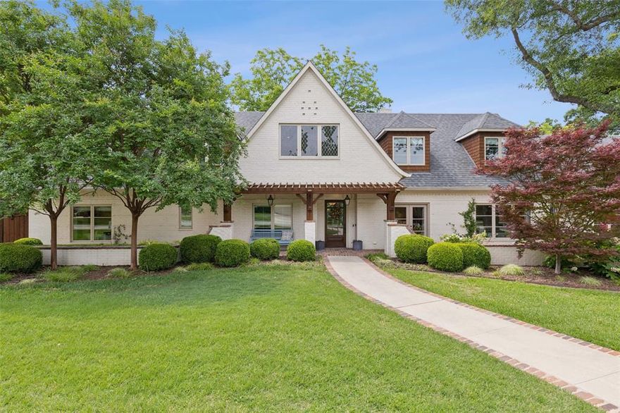 This extraordinary estate with peaceful views, exceptional privacy & timeless curb appeal was completely renovated, taking down to the studs and adding additional living space & 3 car garage in 2015 with Cresswell Custom Builders. Perfectly situated on a beautiful .9-acre corner lot that backs to a private lake, this 5 bed, 4 bath home has over 5,700 sq feet & has been thoughtfully updated with unmatched craftsmanship, character & attention to detail. Natural hardwood floors laid in a beautiful herringbone pattern & walls of windows flooding the home with sunlight create an inviting first impression. A double-sided fireplace connects the huge great room & kitchen area, highlighting the open-concept layout. The gourmet kitchen features curated backlit custom cabinetry, soapstone countertops, a striking marble island & an architecturally stunning wood ceiling. Top of the line appliances include a La Cornue stove, Cove dishwasher, brass pot filler, built-in wine cooler & a spacious butler’s pantry with butcher block counters, prep sink & extra cabinetry that make this kitchen a home chef’s dream! The primary suite offers a serene retreat with a freestanding tub, a dual control shower w bench, antique vanity & a show-stopping custom closet with abundant storage. Additional bedrooms are generously sized & all bathrooms feature tasteful upgrades. A large game room, an oversized 3-car garage, spacious home gym, a bonus room that would make a great craft room & an office that can flex as a downstairs 5th bedroom. The backyard oasis is ideal for entertaining and relaxation, with a spacious open patio off the kitchen, and a covered porch off the primary suite, which includes a wood burning fireplace, ceiling fans & built-in heaters. A front courtyard sitting area, just off the formal living room, is perfect for morning coffee or evening unwinding. This rare estate blends elegance, functionality & luxury in a prime location near top-rated schools, parks, dining & more.