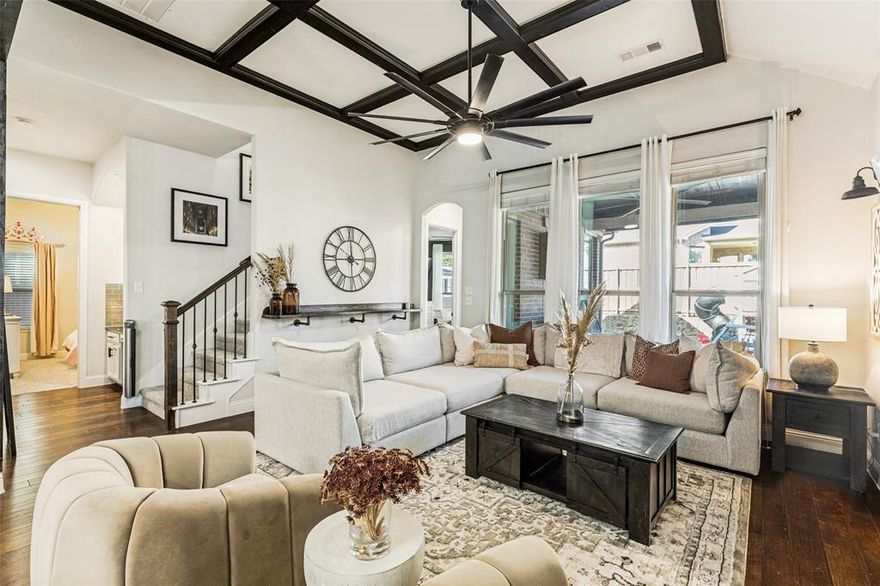 Welcome to this stunning two-story home nestled in the highly sought-after Trinity Falls community! Offering 4 spacious bedrooms and 3 full baths, this beautifully maintained home blends comfort, functionality, and style. Designed with versatility in mind, the thoughtfully laid-out floor plan features a private home office, a first-floor media room, and an expansive upstairs game room - perfect for work, relaxation, or entertaining. The open-concept living area is filled with natural light, creating a warm and inviting atmosphere ideal for everyday living and hosting guests. The oversized primary suite serves as a true retreat, complete with dual vanities, a garden tub, a separate walk-in shower, and a generous walk-in closet. Two secondary bedrooms on the main floor each offer walk-in closets and share a full bath, while upstairs you’ll find a private fourth bedroom, full bath, and a large game room - ideal for guests or multigenerational living with its own mother-in-law suite feel. Step outside to a backyard built for enjoyment, featuring a covered patio, a kids’ play set, and a storage shed for additional storage needs. Fresh paint and brand-new carpet throughout give the home a crisp, move-in ready feel. Conveniently located near shopping, dining, entertainment, top-rated schools, and exceptional community amenities, this home truly has it all!