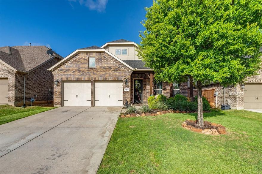 Welcome to this stunning two-story home nestled in the highly sought-after Trinity Falls community! Offering 4 spacious bedrooms and 3 full baths, this beautifully maintained home blends comfort, functionality, and style. Designed with versatility in mind, the thoughtfully laid-out floor plan features a private home office, a first-floor media room, and an expansive upstairs game room - perfect for work, relaxation, or entertaining. The open-concept living area is filled with natural light, creating a warm and inviting atmosphere ideal for everyday living and hosting guests. The oversized primary suite serves as a true retreat, complete with dual vanities, a garden tub, a separate walk-in shower, and a generous walk-in closet. Two secondary bedrooms on the main floor each offer walk-in closets and share a full bath, while upstairs you’ll find a private fourth bedroom, full bath, and a large game room - ideal for guests or multigenerational living with its own mother-in-law suite feel. Step outside to a backyard built for enjoyment, featuring a covered patio, a kids’ play set, and a storage shed for additional storage needs. Fresh paint and brand-new carpet throughout give the home a crisp, move-in ready feel. Conveniently located near shopping, dining, entertainment, top-rated schools, and exceptional community amenities, this home truly has it all!