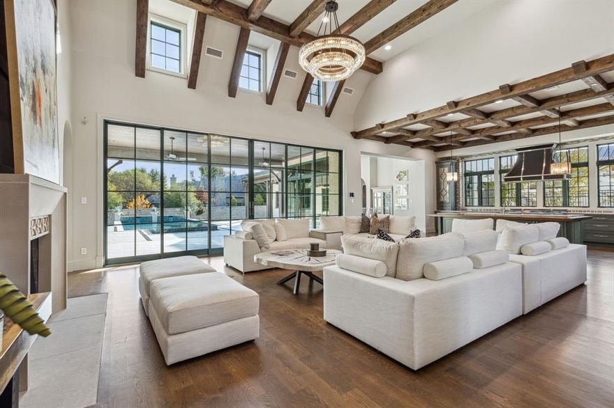 UNBELIEVABLE PRICE! Home value over $4.9 million. Owner's loss is your gain! This meticulously designed masterpiece is located in the prestigious gated community Oak Alley, and was built in 2023 offering 5 bedrooms & 5.2 baths, w elevator spanning over a half acre lot. A harmonious blend of timeless elegance & craftsmanship features an abundance of panoramic glass & metal windows, custom wood beams & hardwood flooring. The kitchen features professional grade appliances, a gorgeous oversized quartzite island w walnut surround & Wood Mode cabinetry. The grand dining room features a beautiful stacked natural stone feature wall w sitting area transitioning to the great room. The great room boasts soaring ceilings & a custom wall showcases cast stone fireplace.  Primary Owner’s Retreat offers a sitting room w glass doors leading to the outside oasis, which features a Claffey heated pool & spa w water features, FP, outdoor kitchen, & entry to entertainment room w media equipment!