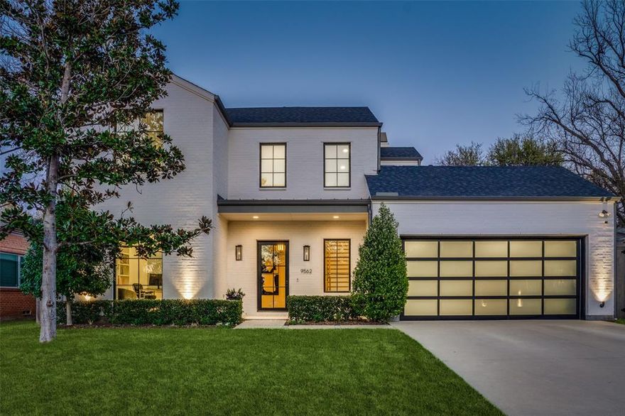 Experience a timeless transitional with rare park-like views on one of Midway Hollow's most desirable streets. Showcasing architectural refinement, this home sits on a 65' wide lot, has perfect flow for living and entertaining, and features impressive interior sight lines. Enjoy a truly seamless indoor-outdoor lifestyle with covered patio and fireplace, a continuous oversized deck, a large luxurious heated pool, an oversized spa, a thoughtfully landscaped environment, and a gas connection for an outdoor grill. With both classic and modern influences in perfect balance, at only five years old, this home feels and lives brand new. Enjoy green views from almost every window. The graceful dining room includes a bronze and crystal Restoration Hardware (RH) luxury statement chandelier, while the large sunny breakfast room includes a view of the pool. The chef's kitchen is the ultimate gathering place with a stunning oversized waterfall island; it offers a Sub-Zero with an interior dispenser for filtered water and ice, an instant hot-tap, a full Bosch appliance package with dishwasher, double-ovens, microwave, and gas range, a butler's pantry and wine fridge. This well-appointed home has beautiful upgrades everywhere. Additional RH luxury lighting in entry, living room, kitchen and primary closet. Generously sized rooms, larger closets, and significant storage. 11 ft ceilings in living room and primary bedroom. Solid white oak flooring. Game-media-flex room with upgraded built-ins and beverage fridge. Private office with built-ins and coffered ceiling. Custom RH window hardware and drapery. Dedicated fitness room with mirrored wall. Oversized laundry with built-in desk. Level 4 smooth finish walls. Dimmable lights. Covered gutters. Outdoor gas lamps. Significant transferable warranty left on high-end Carrier HVAC and Marvin windows and doors. Less than 10 minutes from Dallas' premiere private schools. Walking distance to Central Market. Ten minutes to Love Field.