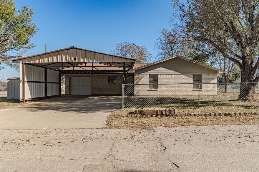 Welcome to this newly renovated home in Mineral Wells! Situated in an established neighborhood and well-kept area. Convenient access to schools, grocery, dining, and more. Just minutes from Lamar Elementary and the Junior High School just across the street, within walking distance. This home offers a well designed floor plan, spacious living area, quartz countertops, luxury vinyl plank flooring throughout, updated bathrooms, fresh paint throughout, entirely new HVAC system, new stainless steel appliances, fenced backyard, carport, yard storage shed, corner lot, and more!