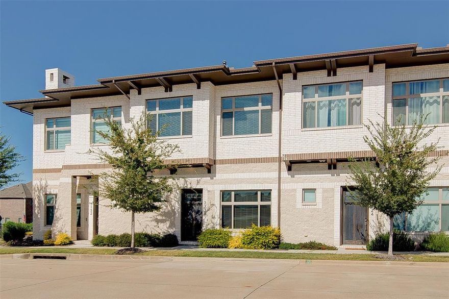 Gorgeous Lock & Leave Luxury townhome in the Trails at Craig Ranch! Built in 2020! Modern finish out includes nailed down hardwood flooring, painted cabinets & gleaming quartz countertops in kitchen & baths, sleek lighting, solid core doors, Bosch appliances including gas range, and covered patio off the master. The second floor includes a gorgeous primary suite with vaulted ceilings & a master bath straight out of a design magazine! Generous secondary bedrooms with wonderful views, each with its own bath, just off the game room. Ample storage throughout! Oversized 2 car garage! Minutes to 121, the NEW Hub 121 and the Farm! Love golf? The world class TPC at Craig Ranch golf course is walking distance!