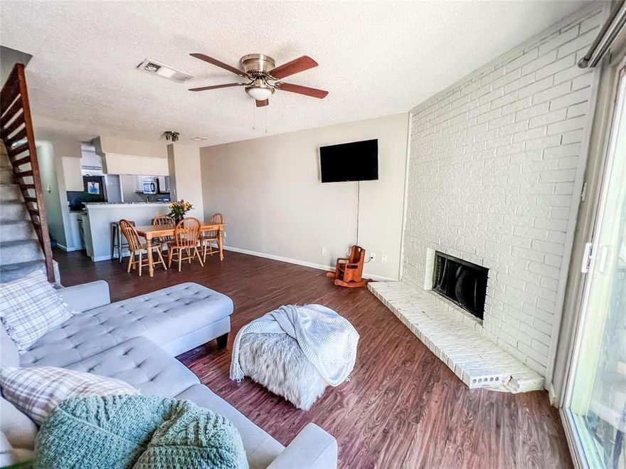 This 2-bedroom, 1.5-bathroom townhome in Dallas is ready for immediate occupancy! The main level features an open floorplan with a spacious living and dining area, complete with a cozy fireplace and luxury vinyl plank flooring. Downstairs also features a convenient half bath! The galley kitchen includes Washer and Dryer connections. Upstairs, the generous primary bedroom boasts an ensuite bathroom and ample closet space, complemented by a large secondary bedroom. Outside, enjoy the convenience of a patio leading to a private fenced-in backyard.

Carpets recently cleaned, fridge will be included with lease, and owner is in process of having floors downstairs replaced.