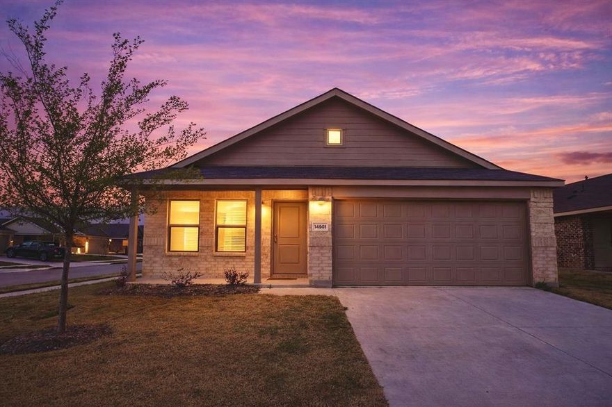 Pristine 4-bedroom home built in 2024 with large fenced yard located on a corner lot 1 block from amenities like pool & playground! This 4-2-2 features luxury vinyl plank flooring throughout primary spaces with fresh clean carpet in 4-bedrooms. 14901 Tejano St Haslet Tx 76052 is in Rancho Canyon near Sendera Ranch in NISD. Available for January move-in! Apply online or send Tx Realtors app. Requirements: 3x rent as income or more, good rental history, good credit, good background, good references. If you have risk factors, be prepared for more rent or more deposit. What makes renting with us different? Response time. We respond quickly from rental inquiry to maintenance requests making leasing with us easy.