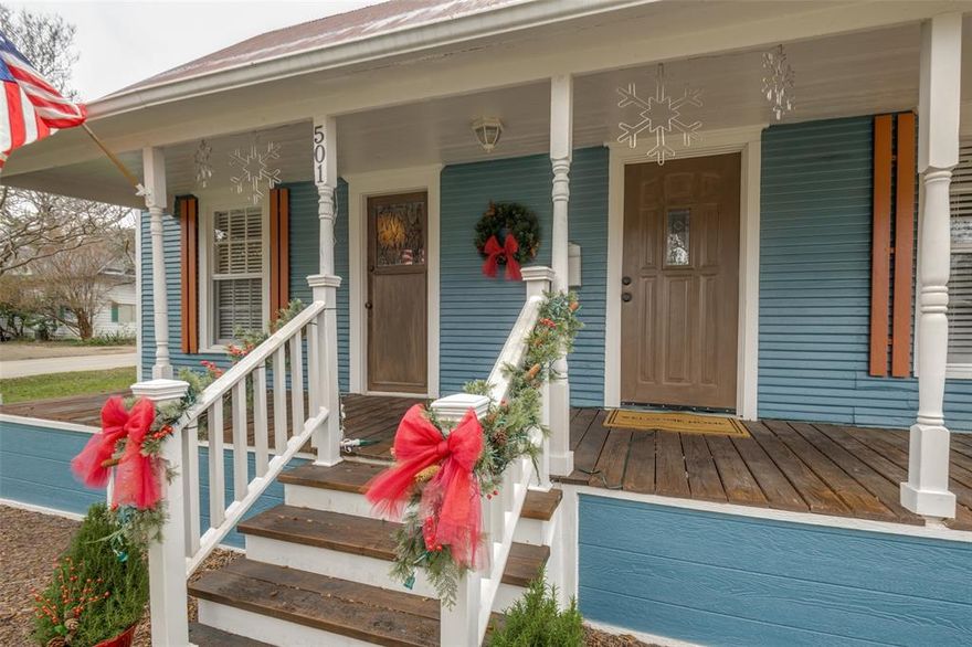 RARE HISTORIC HOME !!!!! Very well maintained home in the heart of Rockwall- close to downtown shops and restaurants. Precious vintage exterior, completely updated interior! Large corner lot framed with giant blooming Crape Myrtles.This lovely home features beautiful hardwood floors and thick historic molding around doors & windows. Updated kitchen with stainless apppliances, utility room with new tile flooring. Freshly painted interior, with new decorative light fixtures and ceiling fans. Large carport and solid wood storage building. Large covered front porch. Fenced yard. Near Harry Myers Park, Dobbs Elementary, short drive to public boat ramp or to I-30 or Highway 66. 
Contact agent for showings.