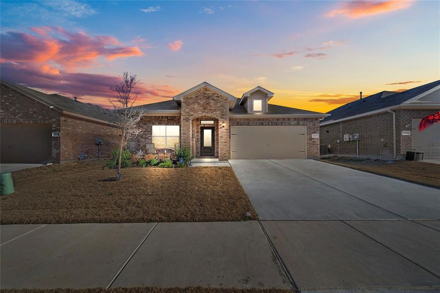 Welcome home to this beautifully upgraded 4-bedroom, 2-bath home featuring an open-concept layout and a functional, practical floorplan ideal for modern living. This move-in-ready home offers upgrades galore, including a custom front door, upgraded walk-in shower, extended covered patio, designer light fixtures, farmhouse kitchen sink, and no carpet throughout for easy maintenance and a clean, contemporary feel.
Located in a highly desirable, amenity-rich community, residents enjoy an active lifestyle with an amazing pool and a fantastic playground for all ages.  This centrally located home provides easy access to multiple highways, making commuting to shopping, dining, schools, and employment centers quick and convenient. Perfect for buyers searching for a single-story home, open floor plan, modern upgrades, and low-maintenance living in a prime location.