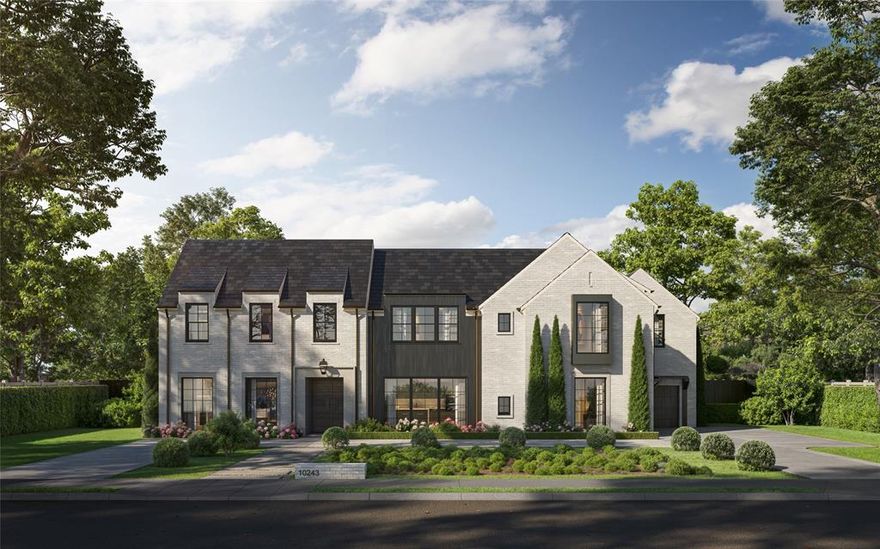 Located in the highly regarded Dallas ESD neighborhood, this architecturally distinctive residence offers a refined blend of scale, craftsmanship, and thoughtful design. Encompassing approximately 6,400 square feet, the home features 5 bedrooms, 6 full bathrooms, 2 powder baths, and a 3-car garage, with a floorplan designed to support both everyday living and elevated entertaining.

A striking entry sets the tone with soaring ceilings, dramatic architectural detailing, and layered materials that create immediate presence and depth. Light-filled interiors unfold into expansive living spaces that flow seamlessly while maintaining balance and proportion. The kitchen and main living areas serve as central gathering spaces, blending functionality with refined finishes and custom details.

The first-floor primary suite offers a private retreat with generous scale, a spa-inspired bath, and substantial closet space. Additional bedroom suites and flexible living areas provide comfort, privacy, and versatility throughout the home.

Carefully selected textures, patterns, and finishes contribute to a cohesive, timeless aesthetic, while outdoor living spaces extend the home’s livability. With its strong architectural presence and thoughtful layout, this residence reflects quality construction and enduring design in one of Dallas’s most desirable neighborhoods. Estimated completion is June 2026.