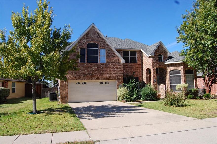 Welcome home!  Super spacious 2 story home in a wonderful neighborhood. The main entrance features a cathedral like foyer window & lovely chandelier-style lights. High ceiling study, soaring ceiling in formal living & family rooms offer ample sense of huge indoor space. Kitchen features travertine tiled back splash and island, lots of cabinet & counter spaces, walk-in pantry.  Ceramic tiled floor in kitchen, breakfast, and master suite.  A great outdoor retreat with an pergola  covered two-level decking. Family room with brick veneer fireplace, mantle and plenty of shelf space. Tall and wide windows bring in more natural light.  Solar screens and reflective layers in attic ensure efficient energy use. New carpets.  New dishwasher.  A new HVAC system. Kitchen sink counter and wood floor resurfaced.