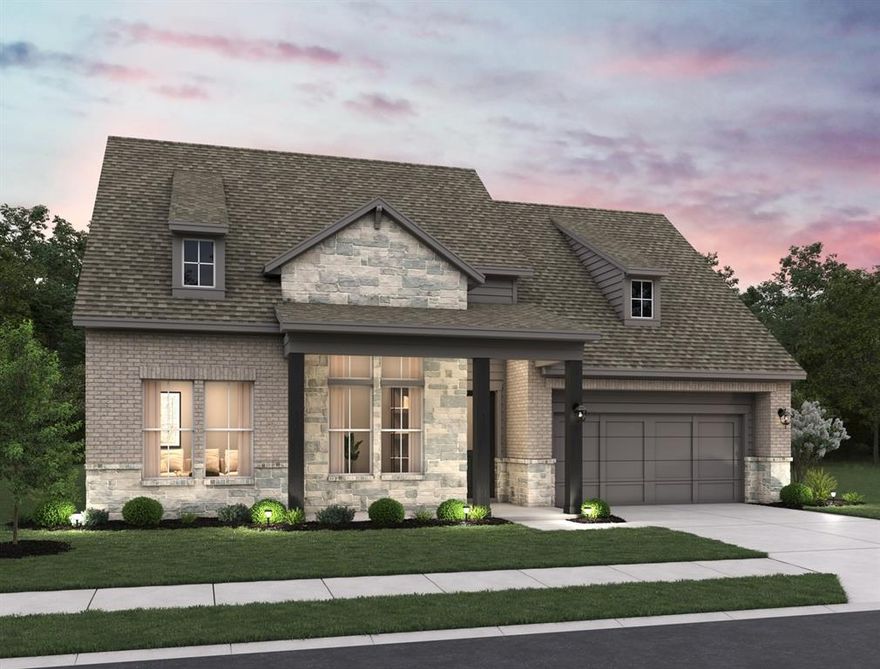 MLS# 21263024 - Built by Ashton Woods Homes - Jun 2026 completion! ~ Welcome to the Ellington by Ashton Woods, a thoughtfully designed one-story home offering just over 2,700 square feet, featuring 3 bedrooms, 3 bathrooms, and a versatile flex room with the option to convert into a fourth bedroom. As you enter through the foyer, you’re welcomed into a spacious and open layout designed for both everyday living and entertaining. At the heart of the home, the expansive family room flows seamlessly into the dining area and kitchen, creating a natural gathering space filled with light and connection. The modern kitchen features a large eat-in island, shaker-style cabinetry, ample countertop space, and a walk-in pantry. Covered patios located just off both the family room and dining area create multiple opportunities for indoor-outdoor living, whether entertaining guests or enjoying a quiet evening at home. Privately positioned at the back of the home, the primary suite offers a peaceful retreat with a spacious en-suite bathroom featuring dual vanities, a soaking tub, walk-in shower, linen storage, and a large walk-in closet with direct access to the utility room. Two secondary bedrooms are thoughtfully located on the opposite side of the home, each with nearby access to full bathrooms for added comfort and privacy. Near the front hallway, a flex room provides endless possibilities—ideal for a home office, fitness room, playroom, or additional guest space. For added flexibility, this room can also be converted into a fourth bedroom to better fit your lifestyle needs. Thoughtful design details, open-concept living spaces, and intentional separation between private and shared areas come together to create a home that feels both functional and inviting—designed to support the way you live every day.