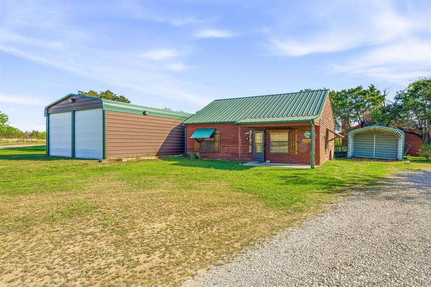 Cozy cabin located in the highly sought-after Sportsman’s World community at Possum Kingdom Lake offering 2 bedrooms and 1 bath with a comfortable, functional layout and inviting cabin feel that makes it perfect for weekend getaways or full-time living. Recent updates include a newer roof and gutters, PEX plumbing, newer hot water heater, updated bathroom shower, new fixtures, and a newer HVAC system, giving peace of mind and added efficiency. The property also features a newer 22x35 shop with new electrical and a newer back porch, providing excellent space for storage, hobbies, or entertaining guests. Enjoy convenient access to the community boat ramp and marina at Hells Gate Loop, ideal for boating and water activities, along with amenities including a swimming pool, tennis courts, playground, disc golf course, picnic areas, and a community barn for horses and livestock. Whether you’re looking for a relaxing lakeside escape or an active outdoor lifestyle, this property offers the perfect balance of comfort, convenience, and recreation.
