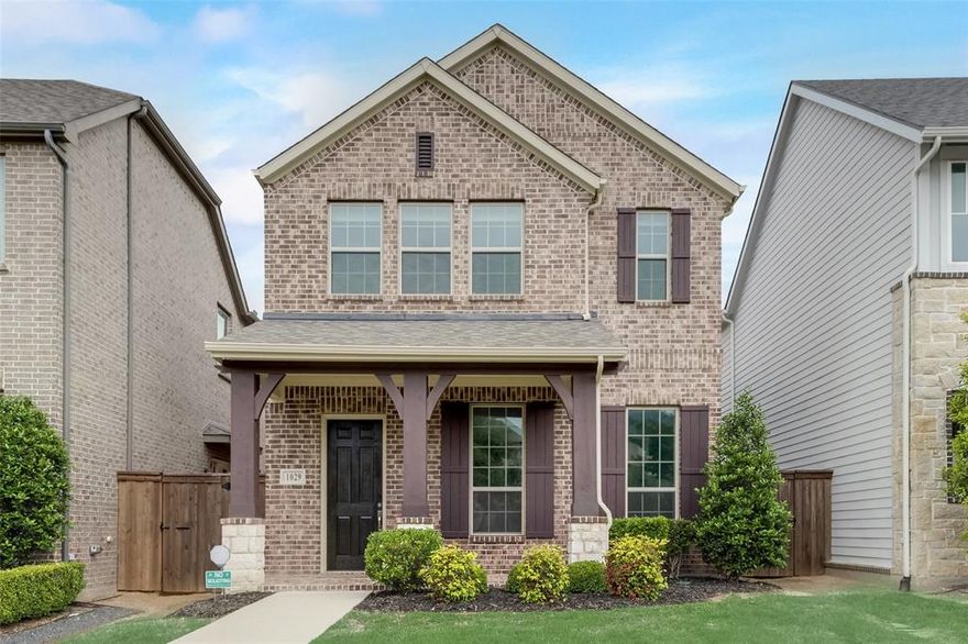 PRICE CUT TO SELL! Fabulous two-story 3 beds, 2.5 bath Allen ISD home on a coveted Village At Twin Creeks! Bright & Wide Open Floor Plan home features Gorgeous Wood Floor Throughout, Fantastic Kitchen with Custom Updated White Cabinets, expansive Center Island with Quartz Countertops, Stainless Steel Appliances, LED disc lighting, Walk in Pantry, Mud Bench, Large Storage Area Under Stair, Tankless Water Heater,  Private Fenced Cozy Side Yard, Sprinkler System & Oversized Garage. 3 Bedrooms, Utility Room, Plus Game Room Upstairs. Spacious Primary Bedroom offers Lots of Natural Light, Ensuite bathroom with Upgraded Shower Door, Dual Sinks. Secondary bedrooms comes with Walk in Closets.  HOA Covers Front Lawn Care. The perfect Low Maintenance home! NEW ROOF(Aug. 2023) Impressive Amenity Center with Workspace, Party Kitchen, Pool, & Gym. Enjoy Hike & Bike Trails. Easy Access to Hwy 75 & 121, Shopping, Dining, & Schools. Refrigerator & curtains convey with home.