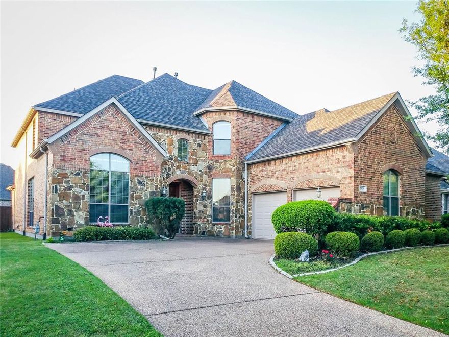 SELLER FINANCE AVAILABLE. Stunning Highland Home in the Estates at Mira Logos is a well-maintained house with 5 bedrooms, 3 living rooms, and 4 bathrooms! Exemplary Mansfield ISD Schools. The exterior stone face is elegant to the property which combined luxurious features and practical living space. From the cozy stone gas fireplace to the gourmet kitchen, it's the perfect space for both entertaining and unwinding. The versatility of the downstairs secondary bedroom as a study or guest room is a great touch, especially with French double doors for added elegance. Plus, the upstairs game room and media room really elevate it for fun family activities.  Third bedroom with a full bathroom. Two additional bedrooms share a Jack-and-Jill bathroom. Upstairs study area with built in desk, shelves and data outlet. This house closing Joe Pool Lake is truly a wonderful blend of style, comfort, and functionality. Enjoy the community walking trails, 3pools, & gym.