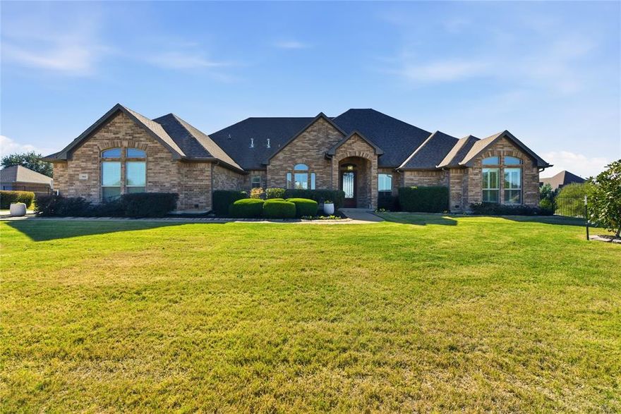 Located in the highly desirable Panther Heights neighborhood in Crowley, the perfect home awaits you and is just 15 mins. from downtown Fort Worth with easy access to highways, dining, and shopping.  This immaculate open concept home has 4 bedroom and 4 baths and sits on over an acre lot.  It includes ADA compliant mother-in-law suite that has a ensuite bath, kitchenette and pocket doors.  The home has 2 living spaces, one of which has a love gas fireplace making it warm and inviting.  The open concept home features a beautiful kitchen that is a chef's dream including granite countertops perfect for entertaining.  The primary bedroom is spacious and the bath has a garden tub, separate shower as well as a walk-in closet.  In addition, it has a 3 car garage with covered porch with a gas line which allows you to build your perfect outdoor kitchen-living space.