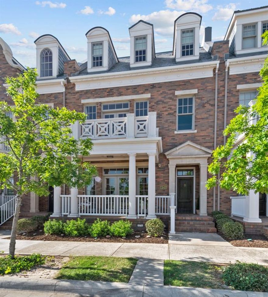 Fabulous opportunity to live in the Heart of Southlake, Texas.  This beautiful Brownstone is located in the Garden District at Southlake Town Center.   As you enter the home you are immediately are drawn to the incredibly well appointed kitchen that includes a built-in SubZero Refrigerator Freezer with Wine Cooler, top of the line Wolf Appliances and separate coffee bar with a built in Wolf Coffee System. Accordion doors lead out of the downstairs living area to your private courtyard and outdoor kitchen with a large raised hearth stone fireplace that has gas logs.  Up the stairs to the Private Master Bedroom Suite, complete with a sitting area and balcony.  Also, on the second level are two generously sized ensuite bedrooms.   The third floor boasts an additional large ensuite bedroom and Game Room with a wet bar. This amazing Townhome is an easy 15-20 minute commute to DFW International Airport and steps away from world class shopping, dining and entertainment.