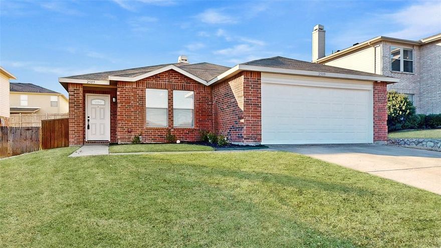 Beautifully updated single-story in terrific McKinney location with an open layout! Inside you will find 3 bedrooms, 2 full baths, and 2-car garage! Updates just finished in 2024 include all-new wood-look tiling throughout main living areas and brand new carpeting in all bedrooms, both baths completely updated with brand new vanities, sinks, faucets, mirrors, and lighting, all new doors throughout, brand new interior hardware, all walls and trim freshly painted, and MORE! Gourmet kitchen boasts custom shaker-style soft close cabinetry with brand new hardware, Quartz countertops with a stylish glass tile backsplash, upgraded large tub stainless sink and new disposal, brand new stainless appliances, new light fixture and recessed can lights. Two small back patio areas, one of them covered, and a spacious private yard. Fresh front landscaping ready for Spring!