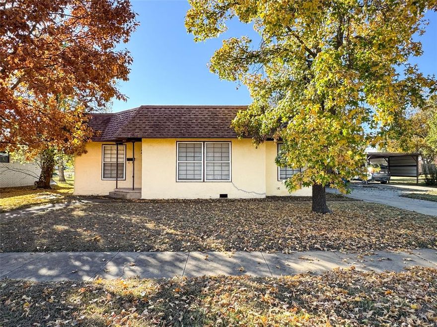 Welcome to this oh so adorable 3-bedroom, 1-bath home offering central heat and air on a lovely, shaded lot. Savor every meal in the inviting dining room, where charming built-ins and large bay windows create a warm, inviting place to gather. The home has seen several recent improvements, including leveling, a new water heater, new gas lines, plus updated flooring and paint in the kitchen, living room, and hallway. A stainless steel range, washer, and dryer are included with the sale for added convenience. The exterior offers wonderful curb appeal and plenty of usable space, featuring a large backyard, carport, small garage, and a practical workshop—perfect for storage, hobbies, or projects. This property blends comfort, updates, and outdoor space, making it a standout opportunity.
