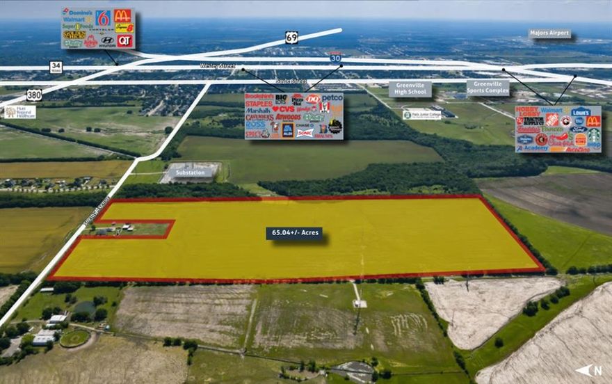 Vanguard Real Estate Advisors (“VREA”) has been exclusively retained by Ownership to offer investors and developers the opportunity to purchase 65.04+- acres (the “Site”) located along Shelby Avenue in Greenville, TX. The Site is located just one and a half miles north of Interstate 30 and only a mile south of Highway 380. The Site is ideally positioned within the southern section of Greenville, which has seen the majority of the new residential and commercial developments to the area. 

The Site is zoned Agricultural, and per the future land use map the Site is marked as “Residential - Multifamily,” which calls for high density residential uses. Priced at only $49,000 per acre, this property offers exceptional value in a prime location directly in the path of growth.